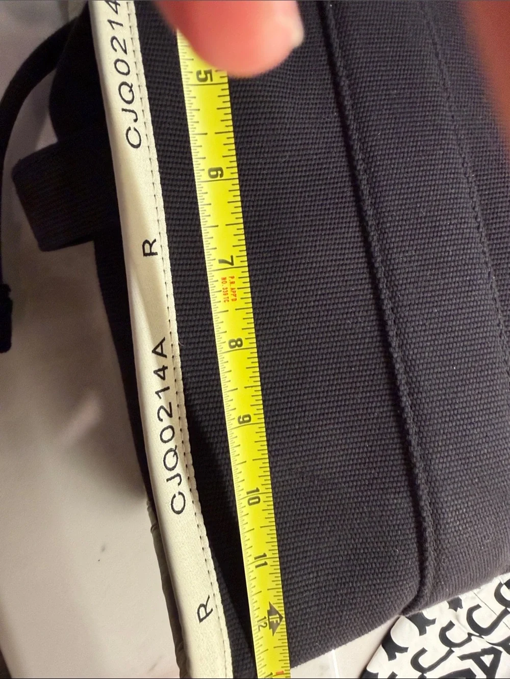 Marc Jacobs Black Canvas Tote Bag with White Logo
